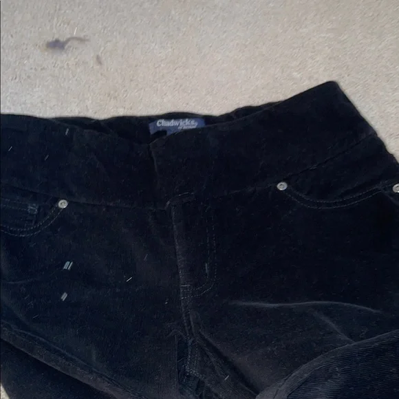 Chadwicks Petite Black Straight Leg Pull On Cords - Picture 7 of 9